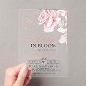 Blush Roze Baby in Bloom Shower Bloemen Meisje Acryl Uitnodigingen (Insitu (Draagbaar))