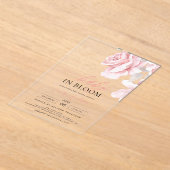 Blush Roze Baby in Bloom Shower Bloemen Meisje Acryl Uitnodigingen (Laagn)