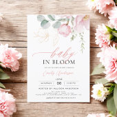 Blush Roze Baby in Bloom Shower Bloemen Meisje Kaart