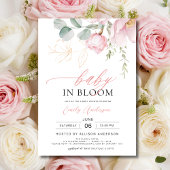 Blush Roze Baby in Bloom Shower Bloemen Meisje Kaart