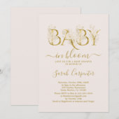 Blush roze Baby in Bloom Shower Girl Invitation Kaart (Voorkant / Achterkant)