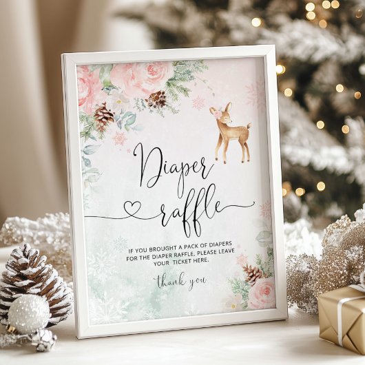 Blush roze Baby is koud buiten het luiervak Poster