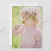 Blush Roze Baby olifant Waterverf 1e verjaardag I Kaart (Achterkant)