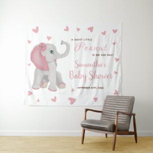 Blush roze Baby shower achtergrond Wandkleed