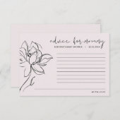 Blush Roze Baby shower Bloem Advies voor Moeder (Voorkant / Achterkant)
