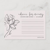 Blush Roze Baby shower Bloem Advies voor Moeder (Voorkant)