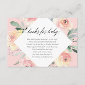 Blush roze baby shower boeken voor baby informatiekaartje (Voorkant)