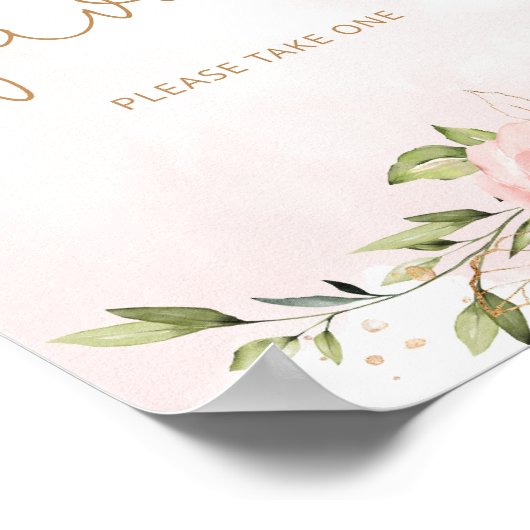 Blush roze baby shower Favors Poster (Hoek)