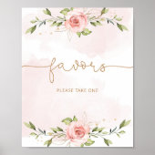 Blush roze baby shower Favors Poster (Voorkant)