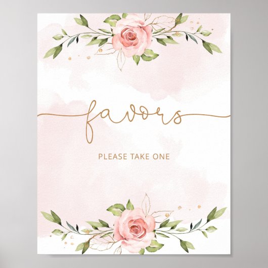 Blush roze baby shower Favors Poster (Voorkant)