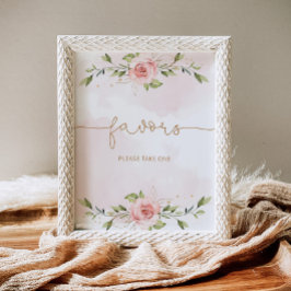 Blush roze baby shower Favors Poster