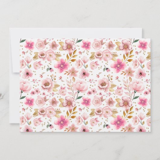 Blush roze Baby shower foto Dank u kaart (Achterkant)