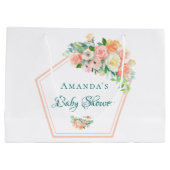 Blush Roze Baby shower geometrisch bloemkoper Groot Cadeauzakje (Achterkant)