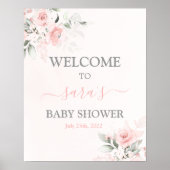 Blush roze Baby shower Girl Welkomstteken Poster (Voorkant)