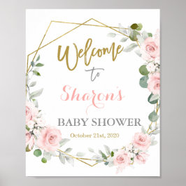 Blush roze Baby shower juweliel bord Poster