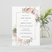 Blush Roze Baby shower Kaart (Staand voorkant)