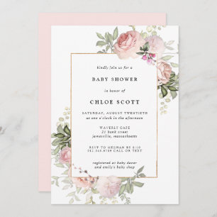 Blush Roze Baby shower Kaart
