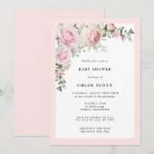 Blush Roze Baby shower Kaart (Voorkant / Achterkant)