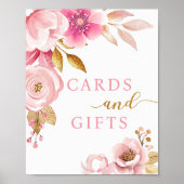 Blush Roze Baby shower Kaarten & Geschenken Teken Poster (Voorkant)