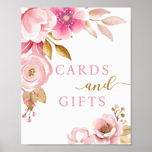 Blush Roze Baby shower Kaarten & Geschenken Teken Poster (Voorkant)