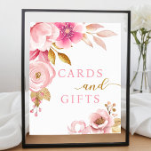 Blush Roze Baby shower Kaarten & Geschenken Teken Poster