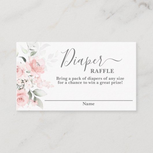 Blush Roze baby shower meisje Dappere Raffle Kaart (Voorkant)