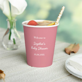 Blush Roze Baby shower Papier Cups Papieren Bekers