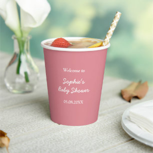 Blush Roze Baby shower Papier Cups Papieren Bekers