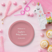 Blush Roze Baby shower Papieren Borden Bordje (Feest)