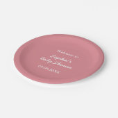 Blush Roze Baby shower Papieren Borden Bordje (Gekanteld)