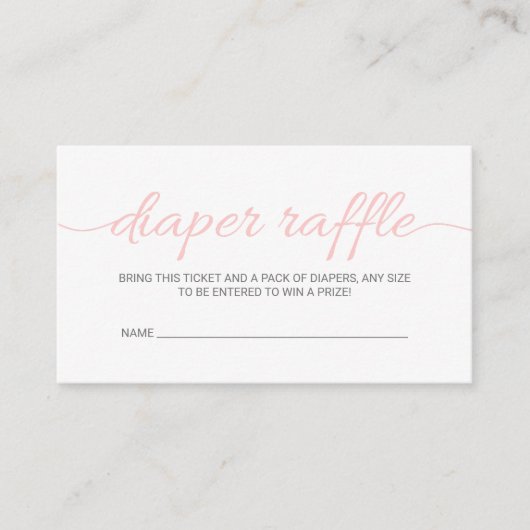 Blush Roze Baby shower Raffle Ticket Invoegen (Voorkant)