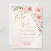 Blush Roze Baby shower Uitnodiging (Voorkant)