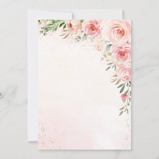 Blush Roze Baby shower Uitnodiging (Achterkant)