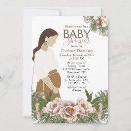 Blush Roze Baby shower Waterverf Floral Kaart