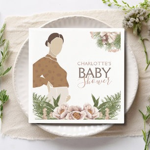 Blush Roze Baby shower Waterverf Floral Servet