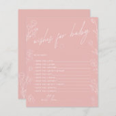 Blush Roze Baby shower wenst behuizing Kaart (Voorkant / Achterkant)