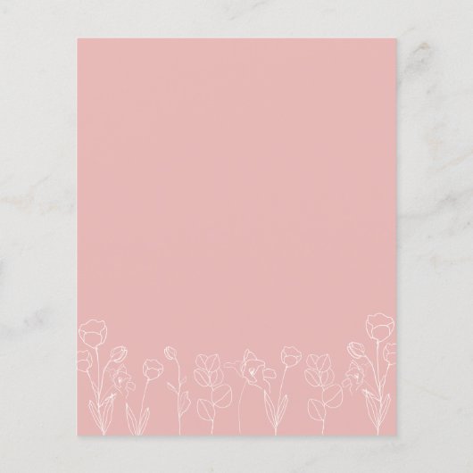 Blush Roze Baby shower wenst behuizing Kaart (Achterkant)