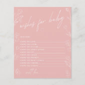Blush Roze Baby shower wenst behuizing Kaart (Voorkant)