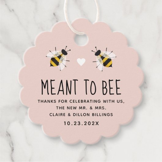 Blush roze Baby tot bijenhoningschoen Bedankjes Labels (Voorkant)