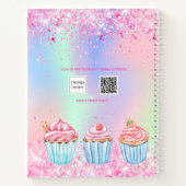 Blush roze bakgootsteennaam hergebruiken notitieboek (Achterkant)