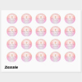 Blush Roze Bakkerij Cake Glitter Regenboog Ombre J Ronde Sticker (Vel)