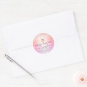 Blush Roze Bakkerij Cake Glitter Regenboog Ombre J Ronde Sticker (Envelop)