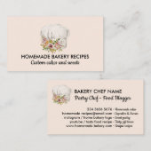 Blush Roze bakkerij Chef Pet gebak Visitekaartje (Voorkant / Achterkant)