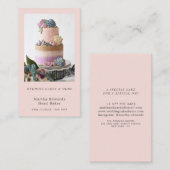 Blush roze bakkerij rustieke bruidstaart fotografi visitekaartje (Voorkant / Achterkant)