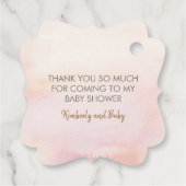Blush roze ballon Baby shower Dank je wel Bedankjes Labels (Achterkant)