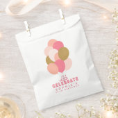 Blush roze ballonnen Laten we verjaardag vieren Bedankzakje (Geknipt)