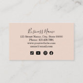 Blush roze bankbakkerij Chef Modern Visitekaartje (Achterkant)