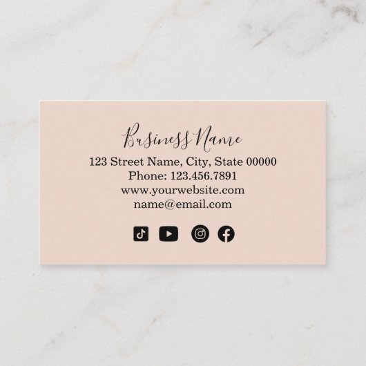 Blush roze bankbakkerij Chef Modern Visitekaartje (Achterkant)