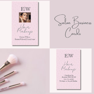 Blush Roze & Beauty Salon Fotokaart Verticaal Visitekaartje