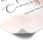 Blush roze bedankt voor gouden bloem voor aankomen poster (Hoek)